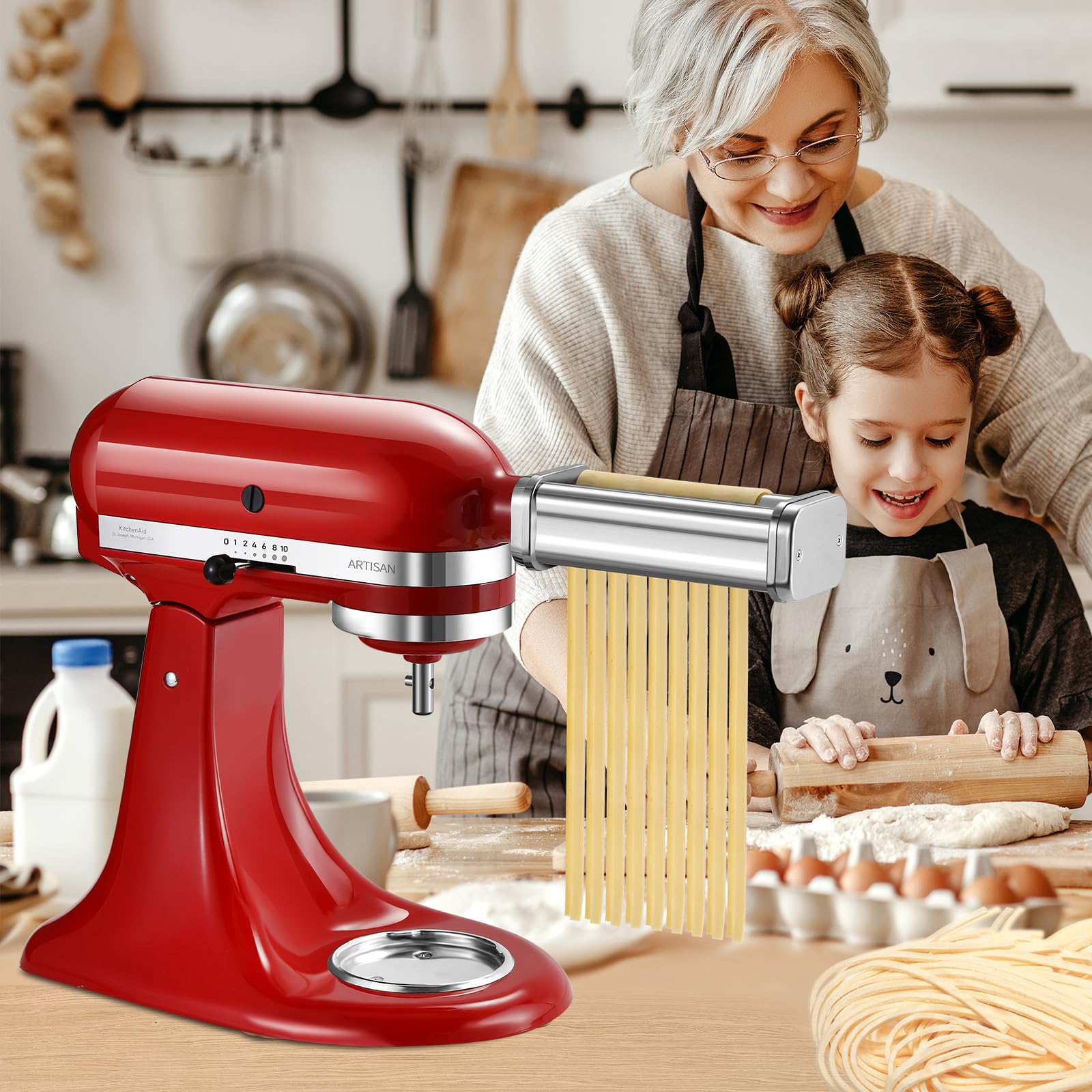 KitchenAid スタンドミキサー用　パスタローラー＆カッターセット キッチンエイド ｜ スタンドミキサーのパスタローラー＆カッター